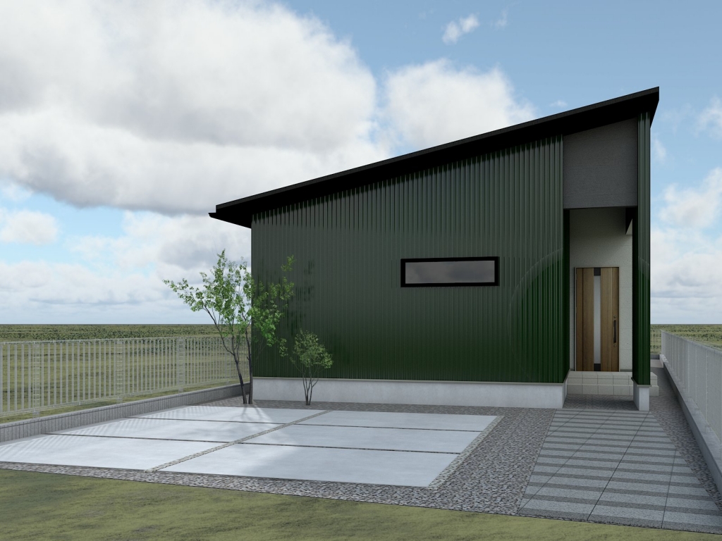 ガルバリウム外壁が美しいです。